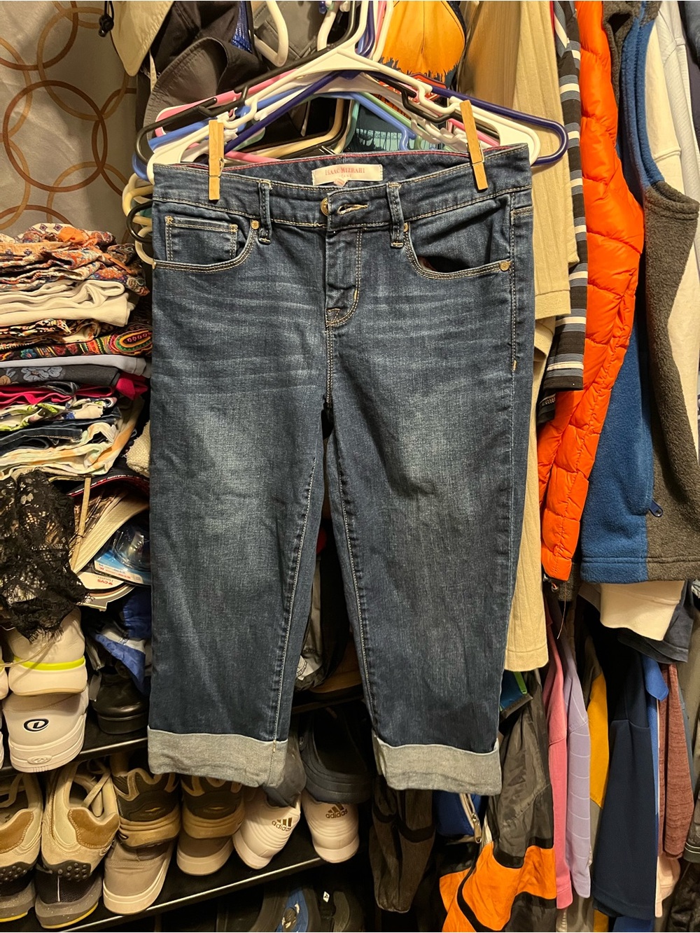 Isaac Mizrahi Medium Blue Cropped Cuffed Jeans